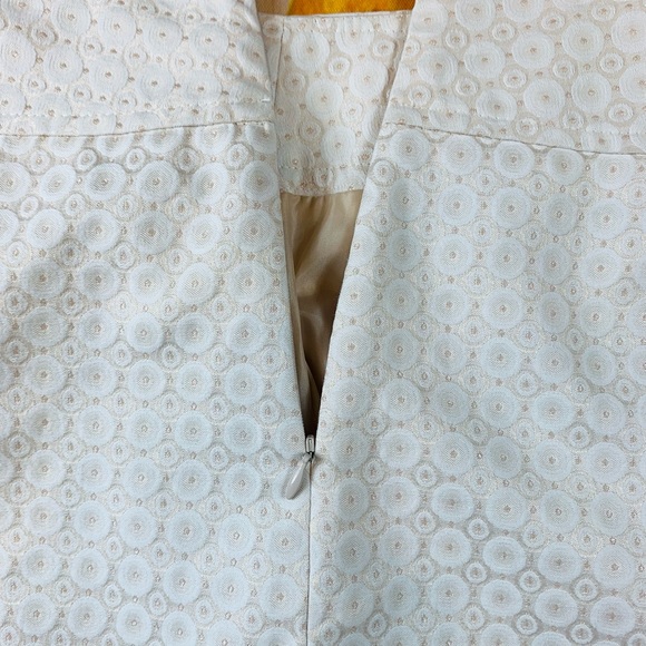 Ann Taylor Women Pencil Silhouette Skirt Cotton Blend, Color Tan / Ivory - Picture 5 of 11